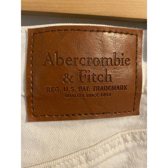 Abercrombie & Fitch vintage straight 90s jeans in cream white mens sz. 28x30 - Picture 5 of 8